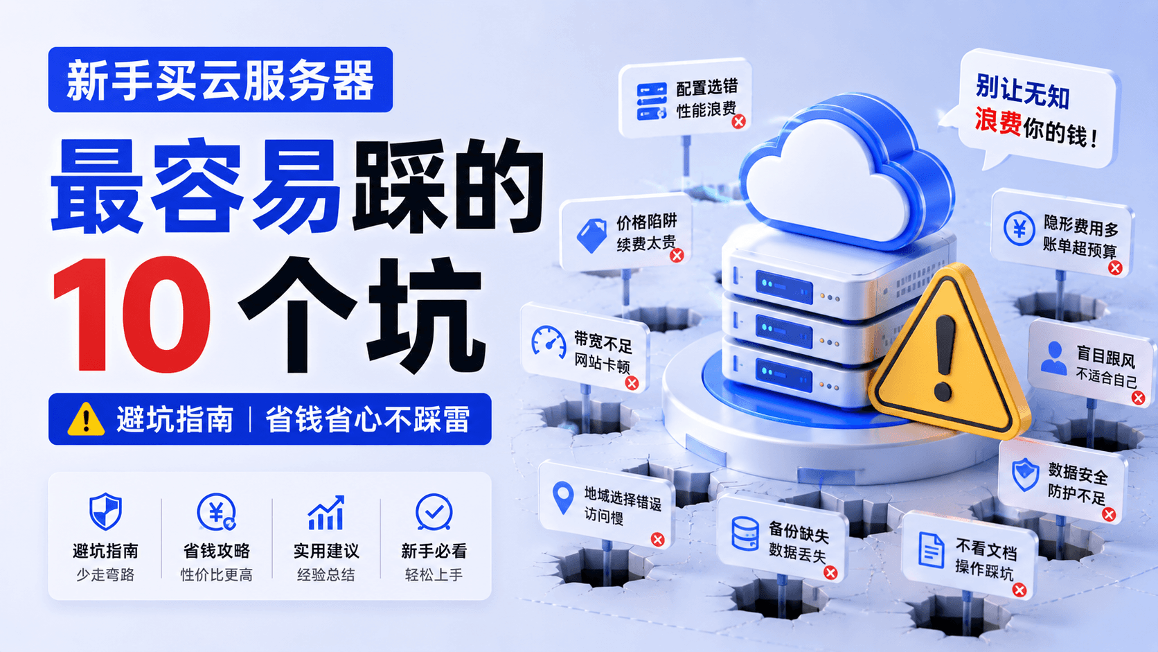 新手买云服务器最容易踩的 10 个坑：配置、带宽、续费、备案一次讲清楚
