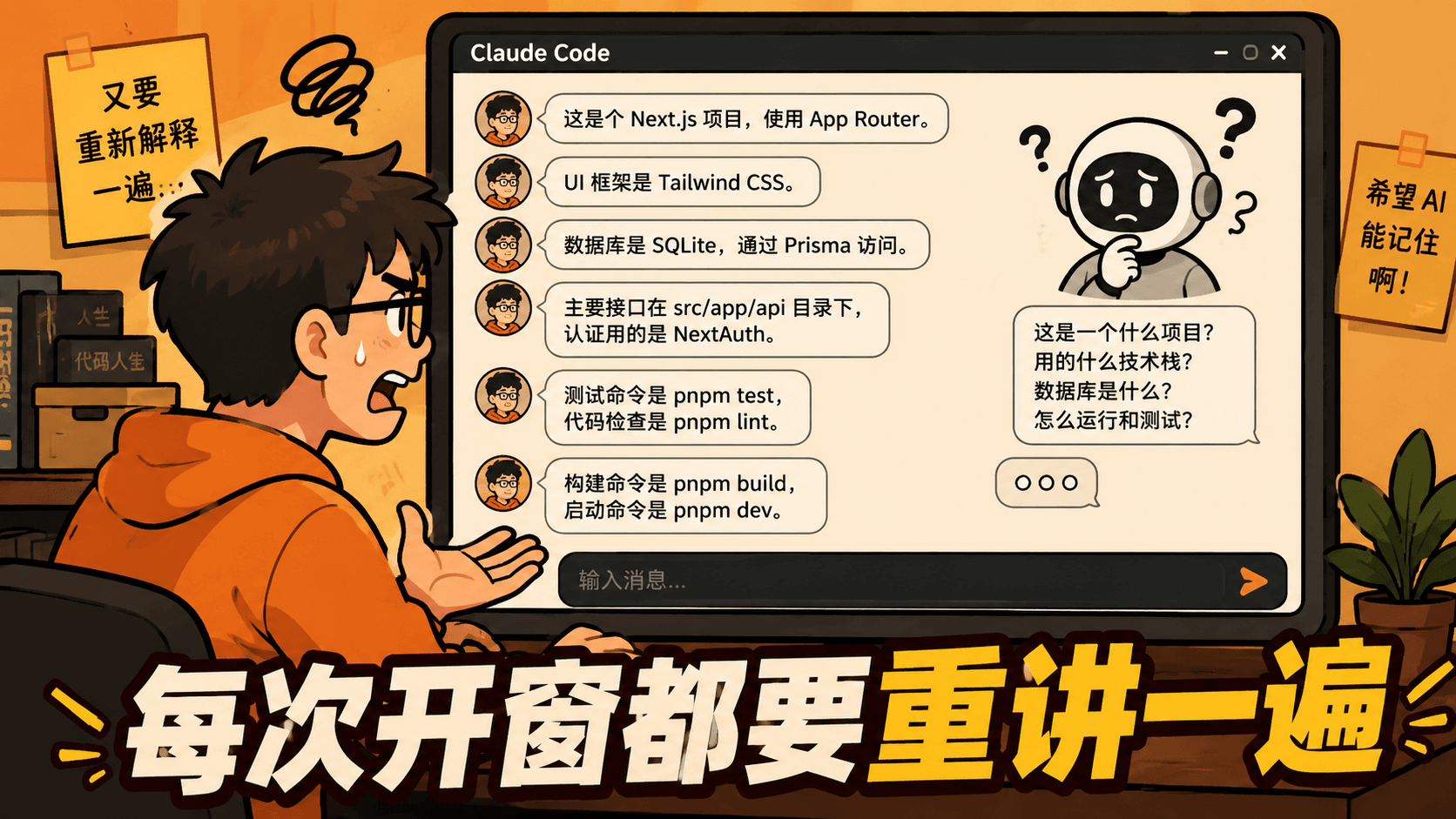每次开窗都要重讲一遍项目